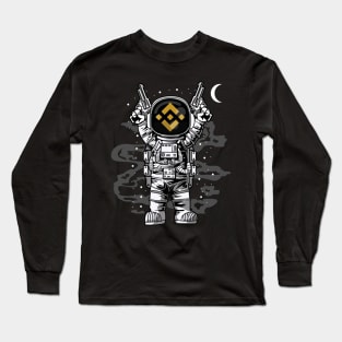 Astronaut Binance BNB Coin To The Moon Crypto Token Cryptocurrency Wallet Birthday Gift For Men Women Kids Long Sleeve T-Shirt